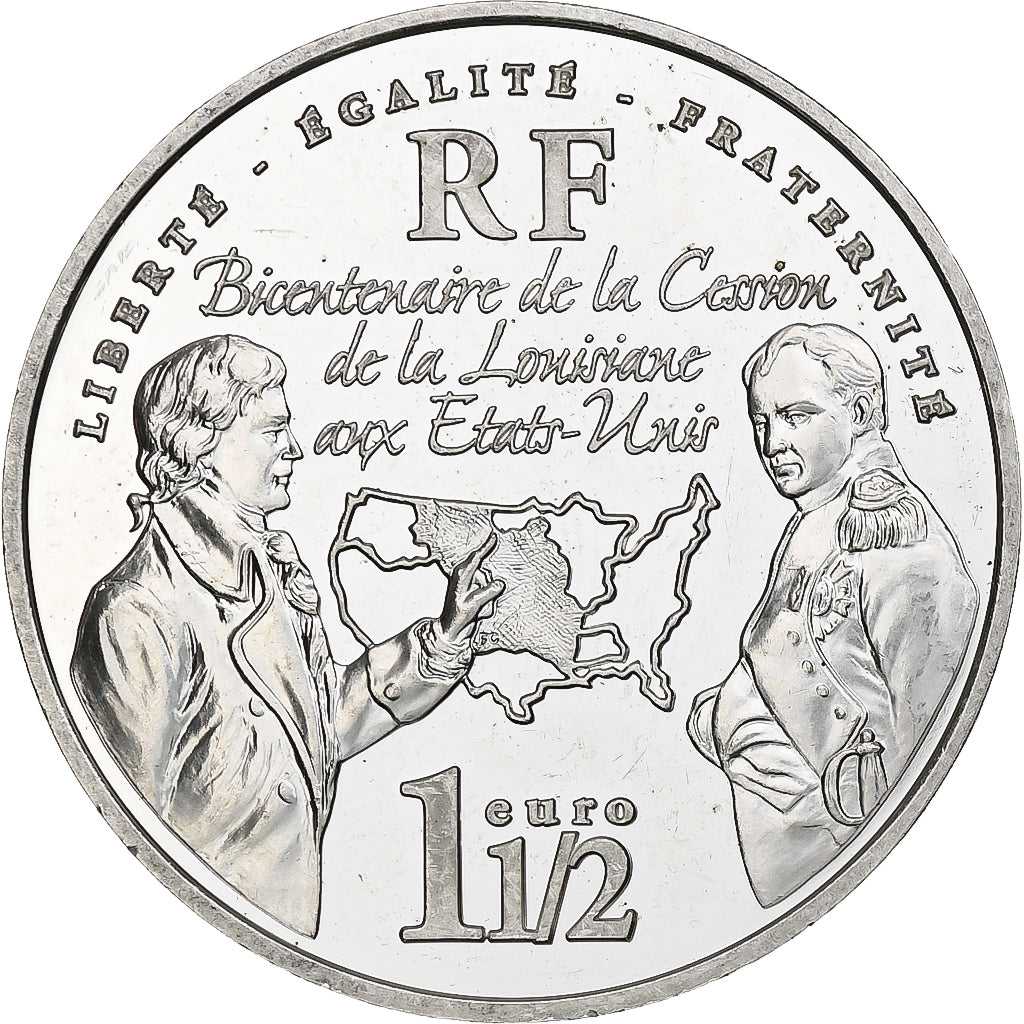 France, 1 1/2 Euro, Vente de la Louisiane, 2003, Monnaie de Paris, BE, SUP+