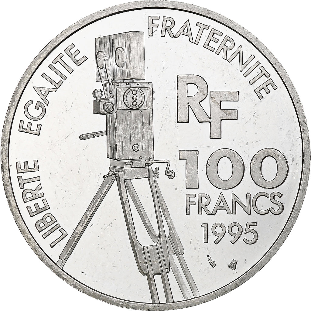 Frankreich, 100 Francs, Frères Lumière, 1995, Monnaie de Paris, BE, Silber