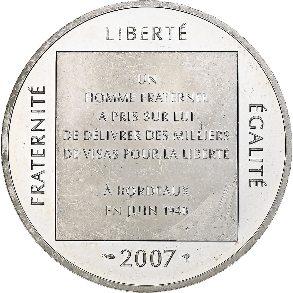 France, 10 Euro, Aristides de Sousa Mendes, 2007, Monnaie de Paris, BE
