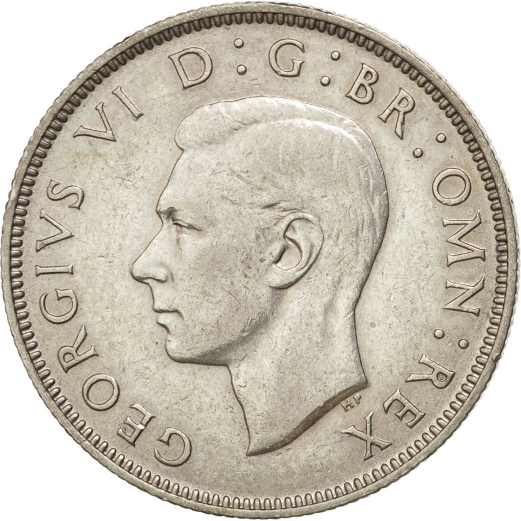 GREAT BRITAIN, Florin, Two Shillings, 1943, KM #855, AU(55-58), Silver, 28.3,...