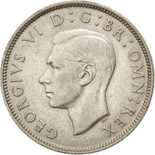 GREAT BRITAIN, Florin, Two Shillings, 1943, KM #855, AU(55-58), Silver, 28.3,...