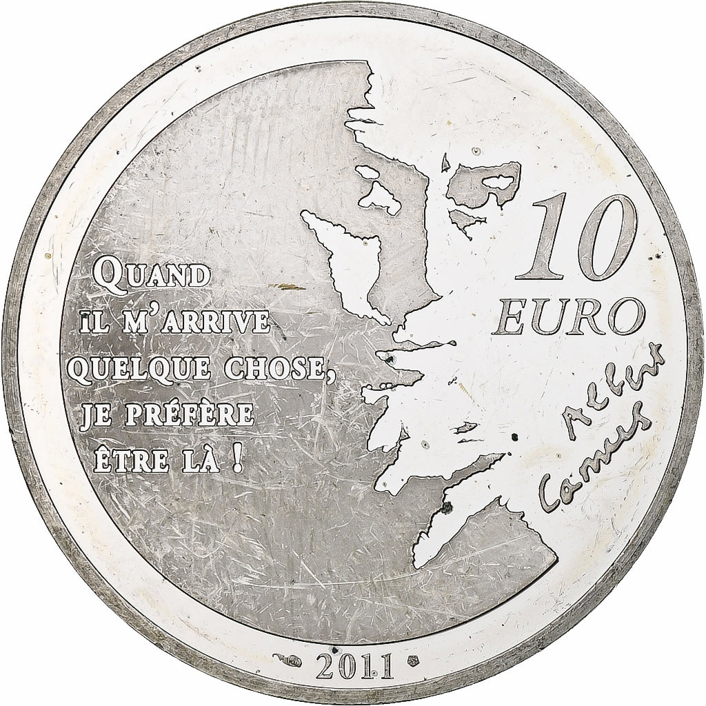 Francia, 10 Euro, L'Étranger, 2011, Monnaie de Paris, BE, SPL, Argento, KM:1831