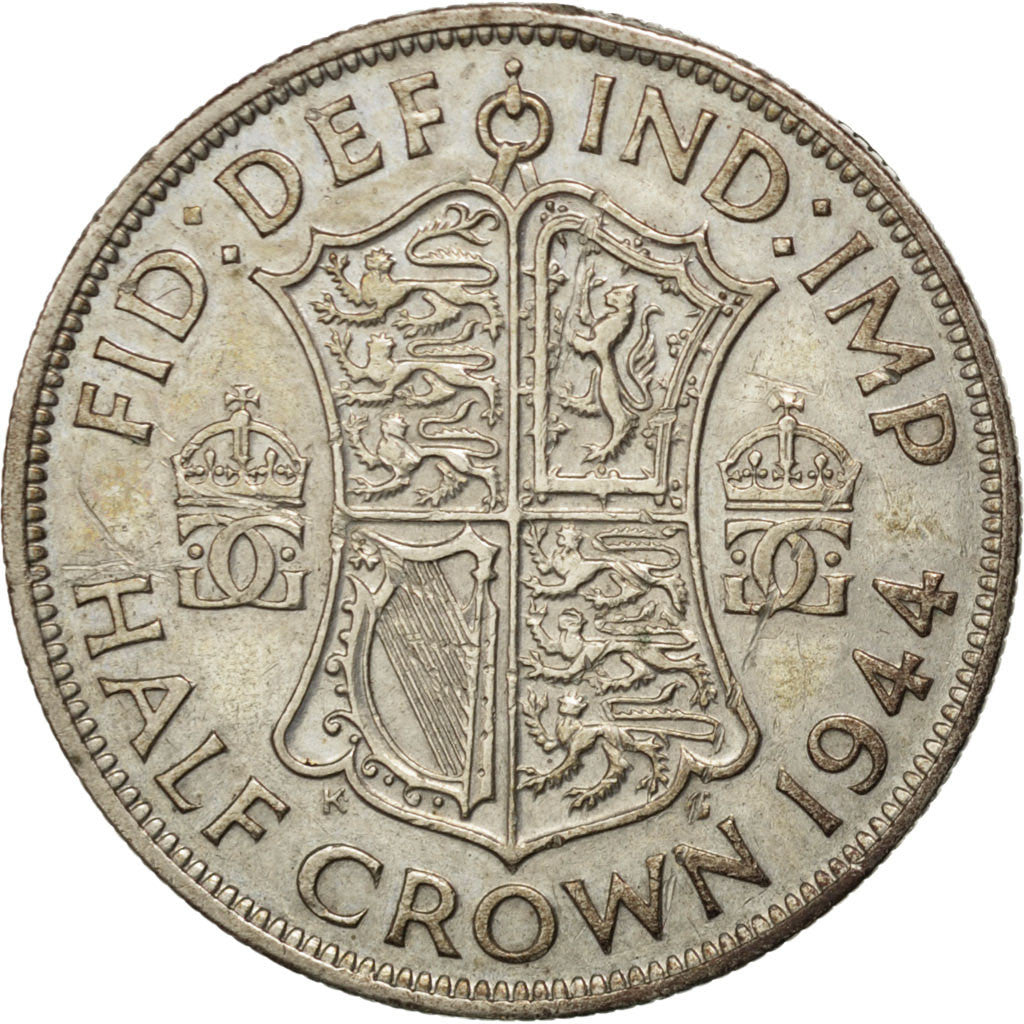 Coin, Great Britain, George VI, 1/2 Crown, 1944, EF(40-45), Silver, KM:856