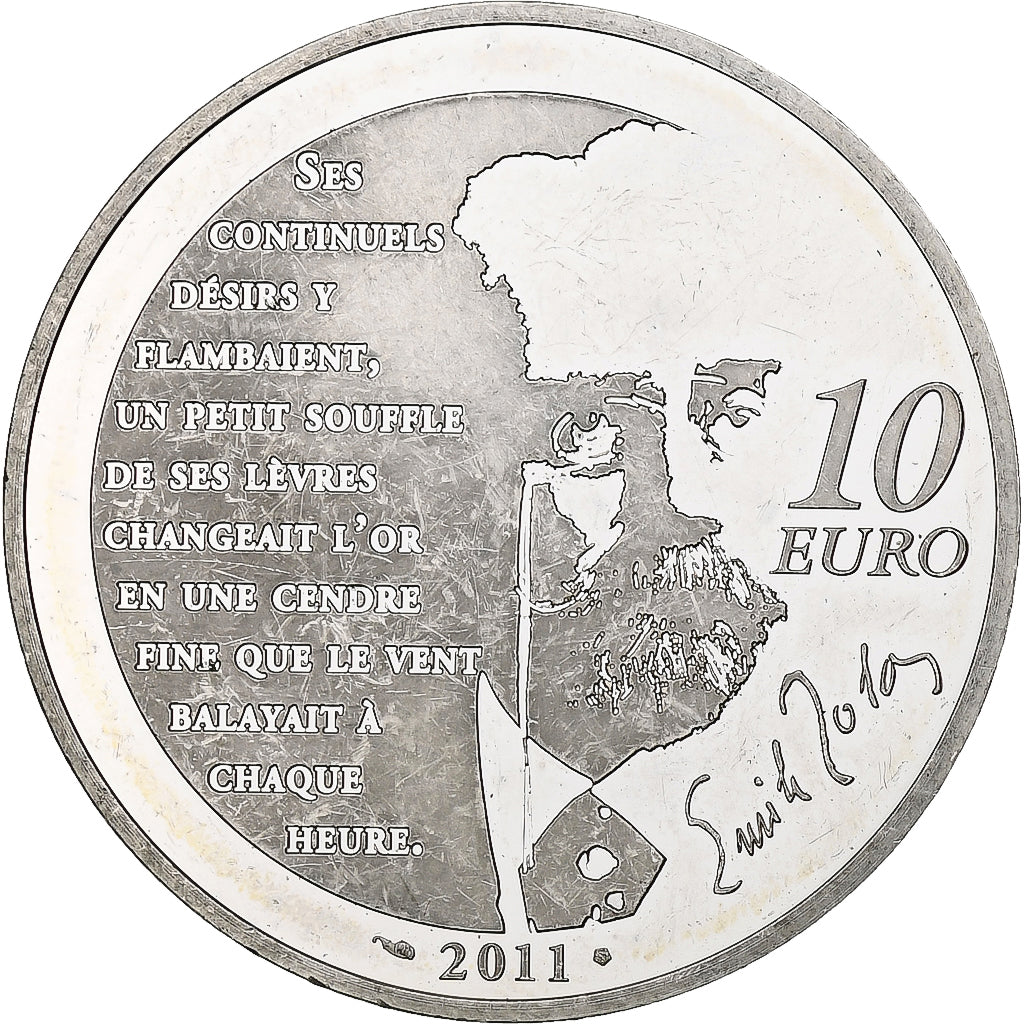 France, 10 Euro, Nana, 2011, Monnaie de Paris, BE, MS(60-62), Silver, KM:1829