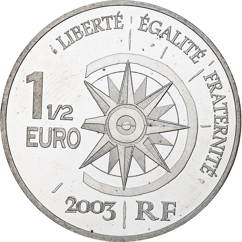 France, 1 1/2 Euro, Orient-Express, 2003, Monnaie de Paris, BE, SUP+, Argent