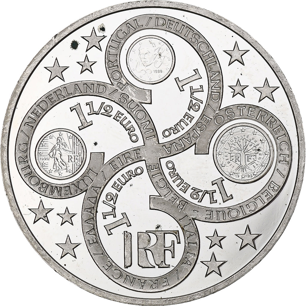 France, Europa, 1 1/2 Euro, 2003, Monnaie de Paris, BE, MS(60-62), Silver