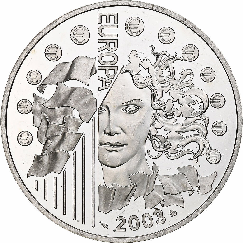 France, Europa, 1 1/2 Euro, 2003, Monnaie de Paris, BE, MS(60-62), Silver