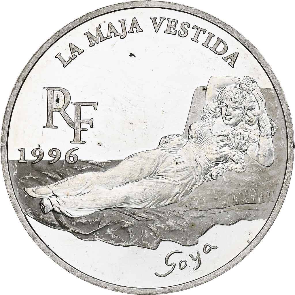 France, 10 Francs / 1 1/2 Euro, La Maja Vestida, 1996, Monnaie de Paris, BE