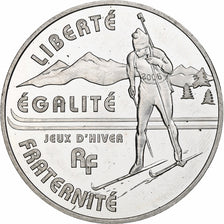 France, 1 1/2 Euro, Biathlon, 2005, Monnaie de Paris, BE, MS(60-62), Silver