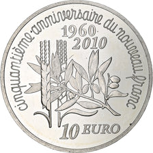 France, Semeuse, 10 Euro, Nouveau franc, 2010, Monnaie de Paris, BE, MS(60-62)