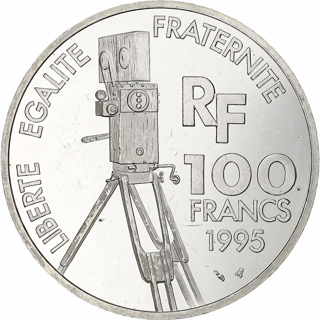 France, 100 Francs, Audrey Hepburn, 1995, Monnaie de Paris, BE, Silver
