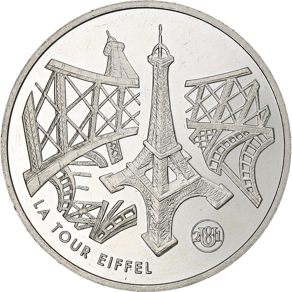 France, 10 Francs, Tour Eiffel, 2001, Monnaie de Paris, BE, Silver, MS(60-62)