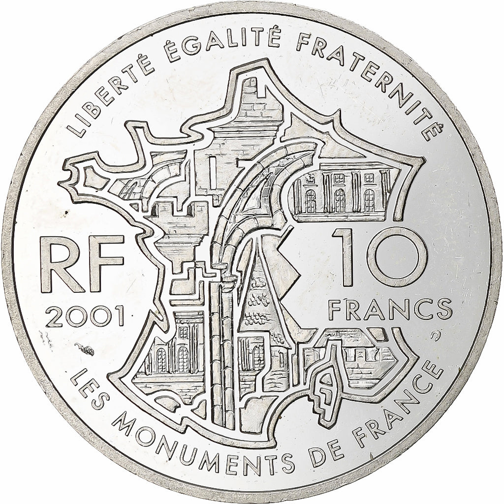 France, 10 Francs, Tour Eiffel, 2001, Monnaie de Paris, BE, Silver, MS(60-62)