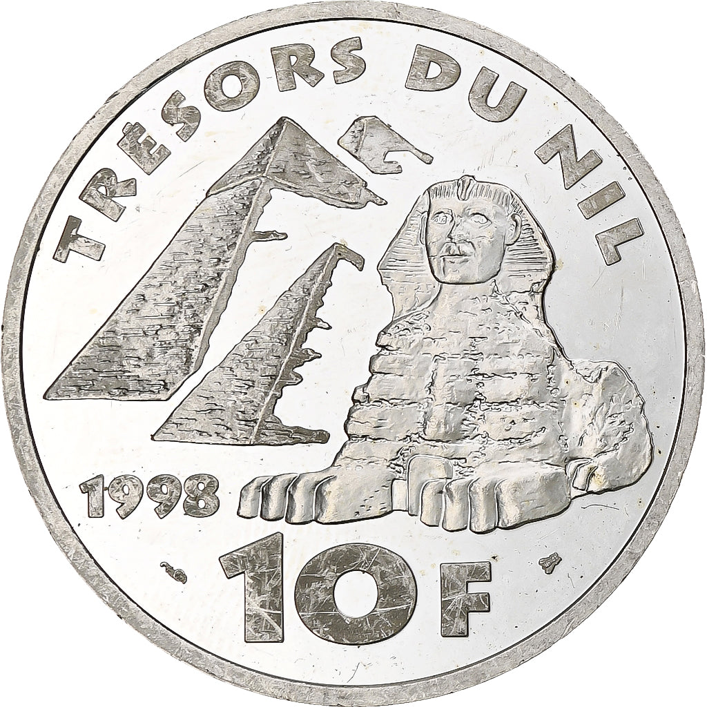 Frankreich, 10 Francs, Ramses II, 1998, Monnaie de Paris, BE, Silber, VZ+