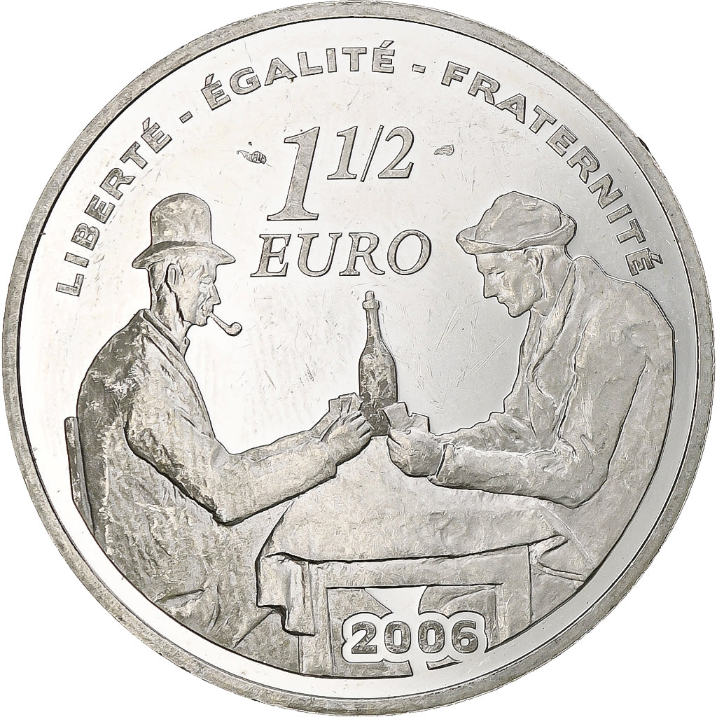 Francia, 1 1/2 Euro, Paul Cézanne, 2006, Monnaie de Paris, BE, SPL, Argento