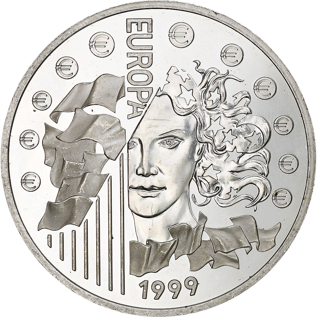 France, 6.55957 Francs, Europa, 1999, Monnaie de Paris, BE, Silver, MS(60-62)