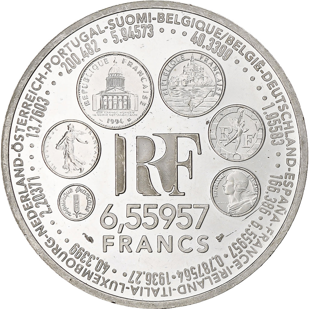 France, 6.55957 Francs, Europa, 1999, Monnaie de Paris, BE, Silver, MS(60-62)