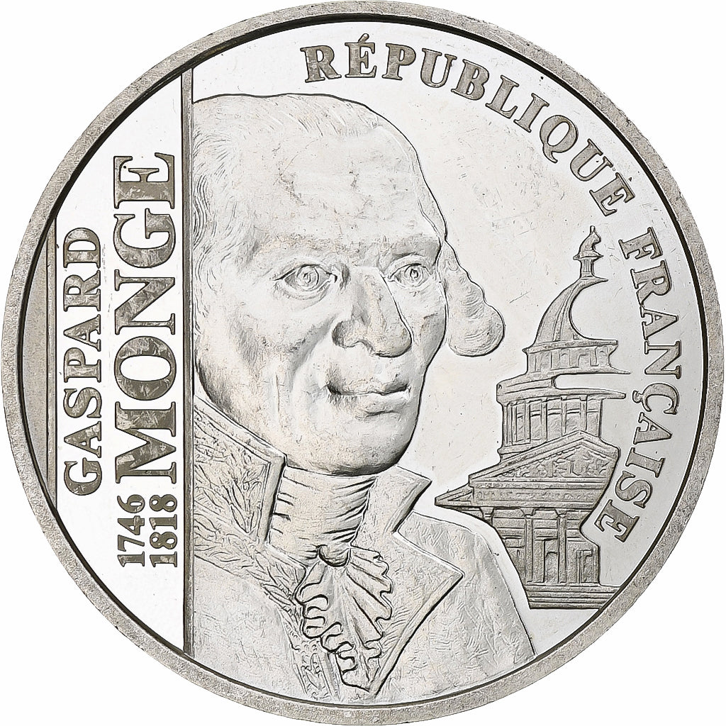 France, 100 Francs, Gaspard Monge, 1998, Monnaie de Paris, BE, Silver