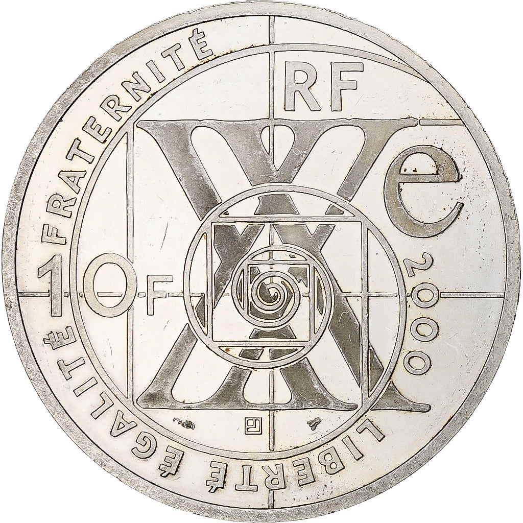 France, 10 Francs, Le siècle de la communication, 2000, Monnaie de Paris, BE