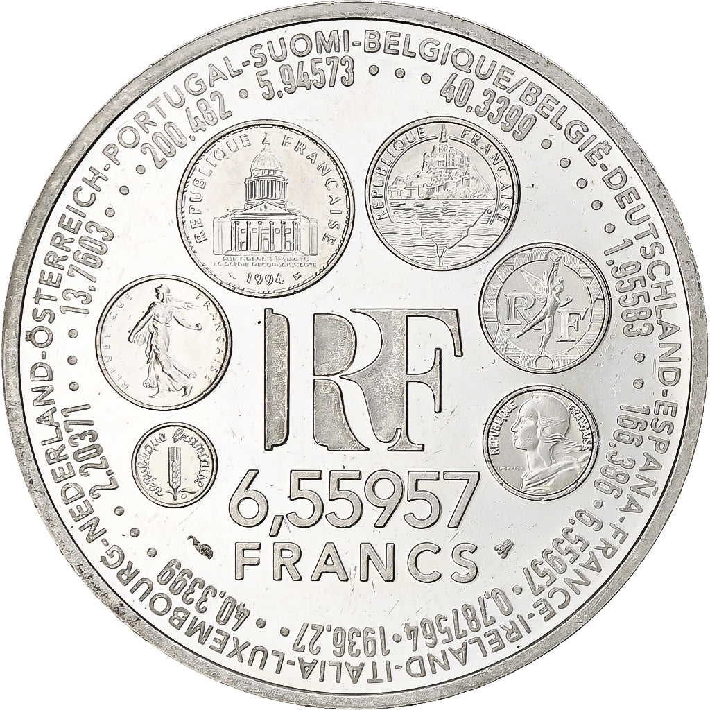 France, 6.55957 Francs, Europa, 1999, Monnaie de Paris, BE, Silver, MS(60-62)