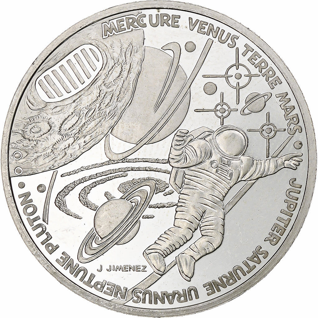 France, 10 Francs, Conquête de l'Espace, 2000, Monnaie de Paris, BE, Silver