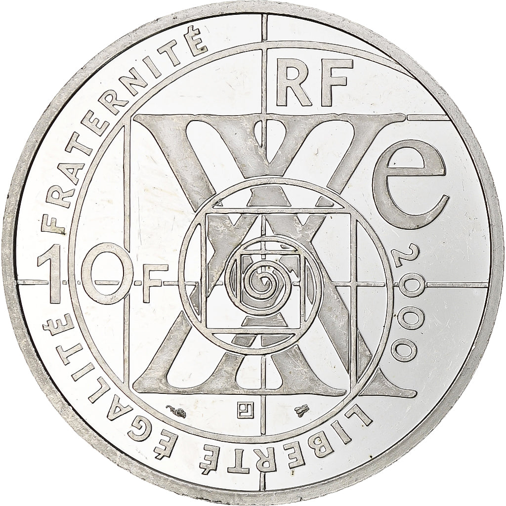 France, 10 Francs, Conquête de l'Espace, 2000, Monnaie de Paris, BE, Silver