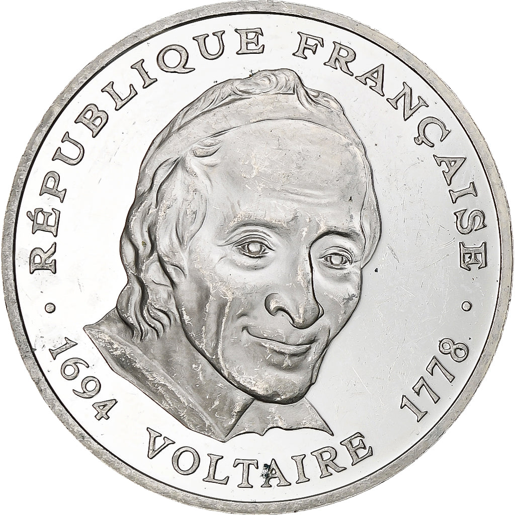 France, 100 Francs, Voltaire, 1994, Monnaie de Paris, BE, Silver, MS(60-62)