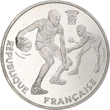 France, 100 Francs, Basket-ball, Dribbleur, 1991, Monnaie de Paris, BE, Silver