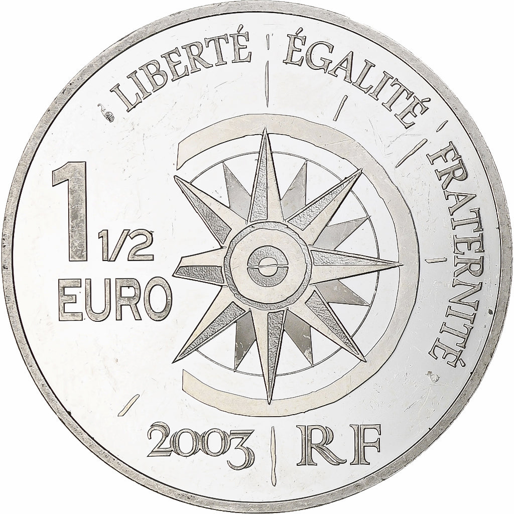 Francja, 1 1/2 Euro, Vol Paris-Tokyo, 2003, Monnaie de Paris, BE, MS(60-62)