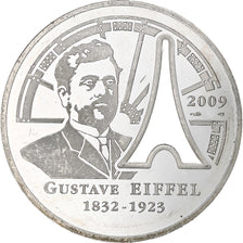 France, 10 Euro, Gustave Eiffel, 2009, Monnaie de Paris, BE, MS(60-62), Silver