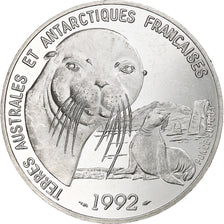 France, 100 Francs, Dumont D'Urville, 1992, Monnaie de Paris, BE, Silver