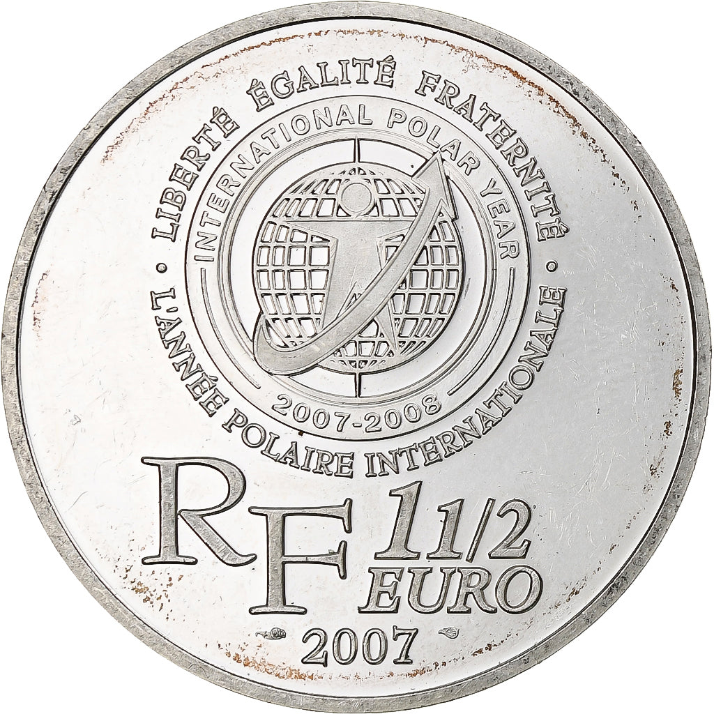 Francia, 1 1/2 Euro, Paul-Émile Victor, 2007, Monnaie de Paris, BE, SPL