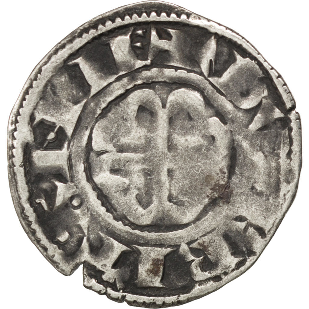 FRANCE, Denarius, Nantes, VF(30-35), Silver, Boudeau #28, 1.01