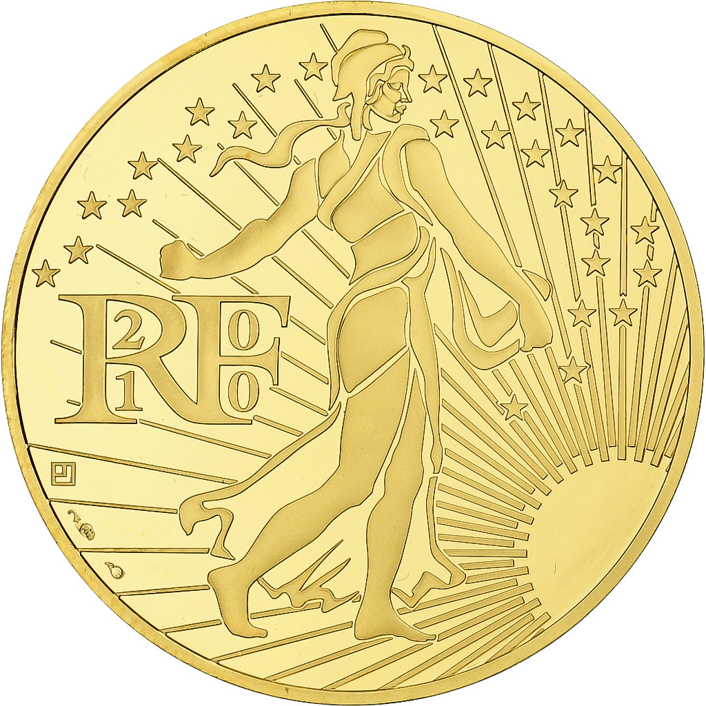 Francia, Semeuse, 500 Euro, 2010, Monnaie de Paris, BE, FDC, Oro, KM:1642