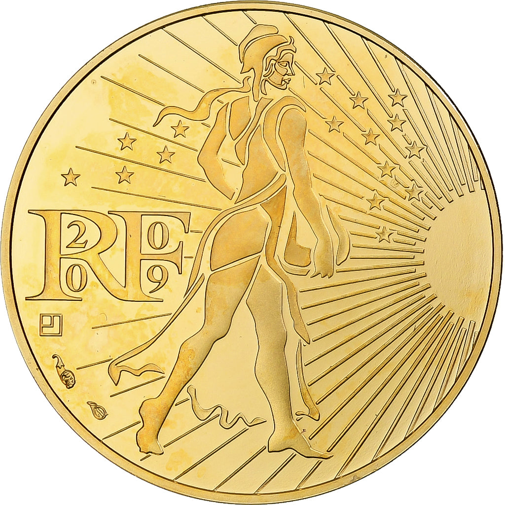 Frankreich, Semeuse, 250 Euro, 2009, Monnaie de Paris, BE, STGL, Gold, KM:1583