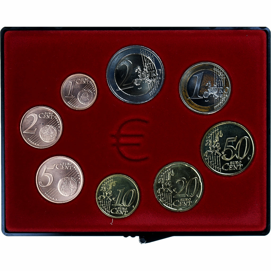 Áustria, Plaquette 1c. à 2€, 2004-2005, Vienna, MS(65-70), N/D