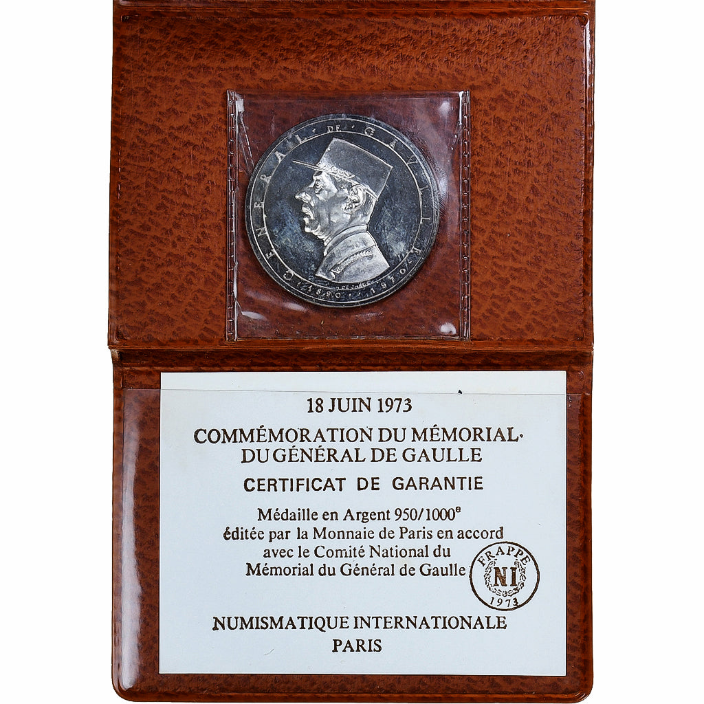 France, Token, Mémorial de Gaulle, 1972, BE, MS(60-62), Silver