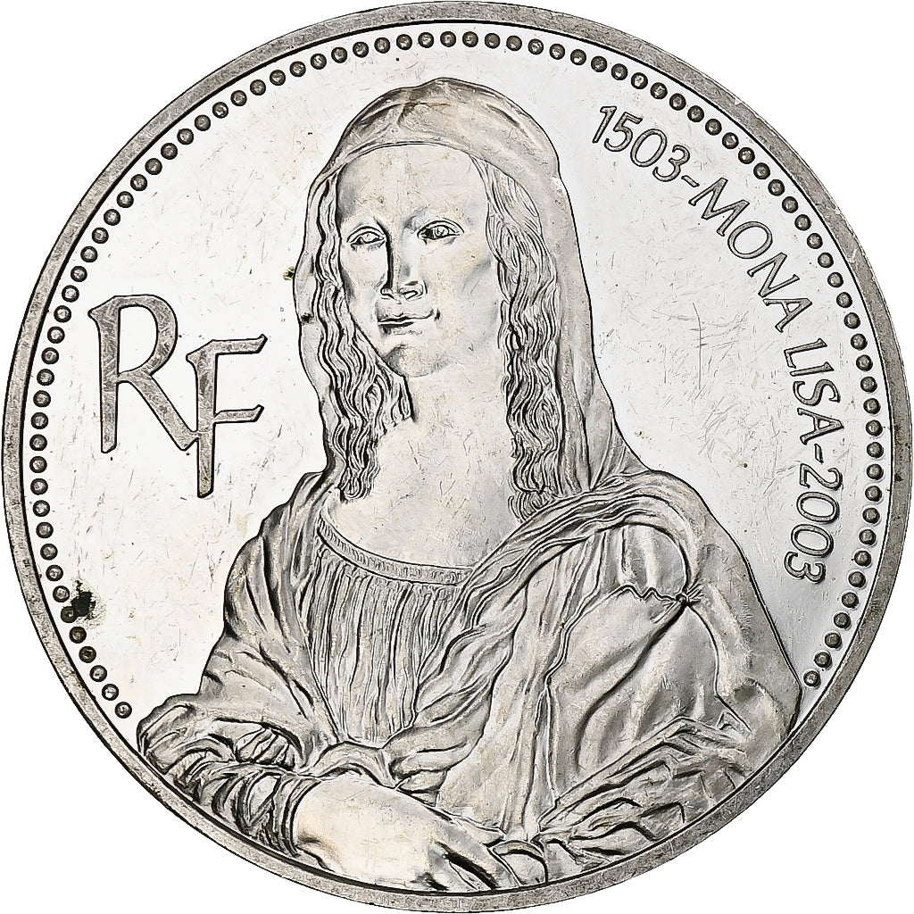 Francia, 1 1/2 Euro, Mona Lisa, 2003, Monnaie de Paris, BE, SPL, Argento