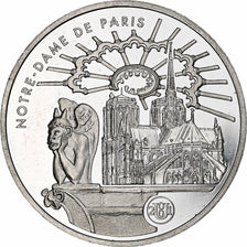 France, 10 Francs, Notre-Dame de Paris, 2001, Monnaie de Paris, BE, Silver