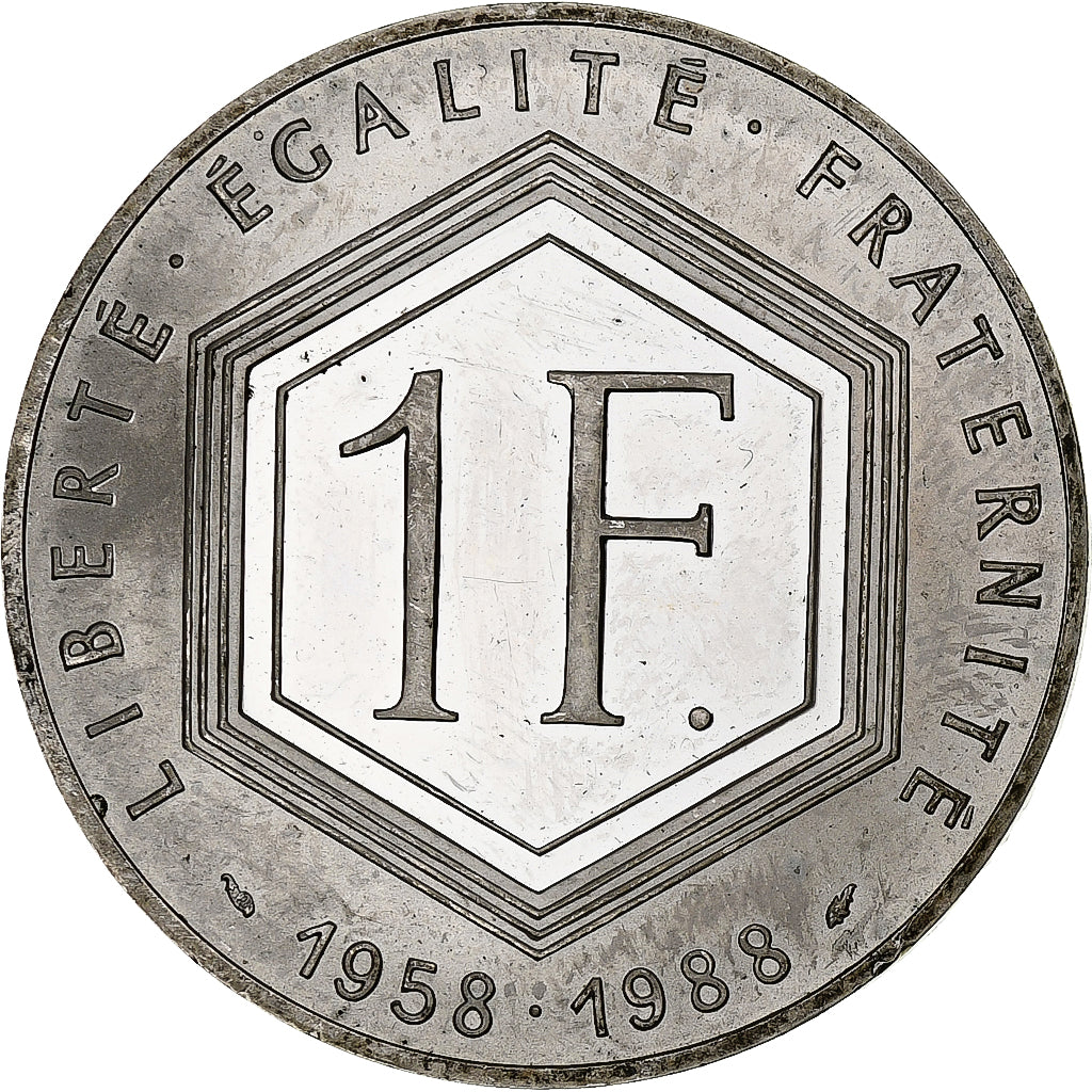 Francia, Franc, Charles De Gaulle, 1988, Monnaie de Paris, BE, Argento, SPL