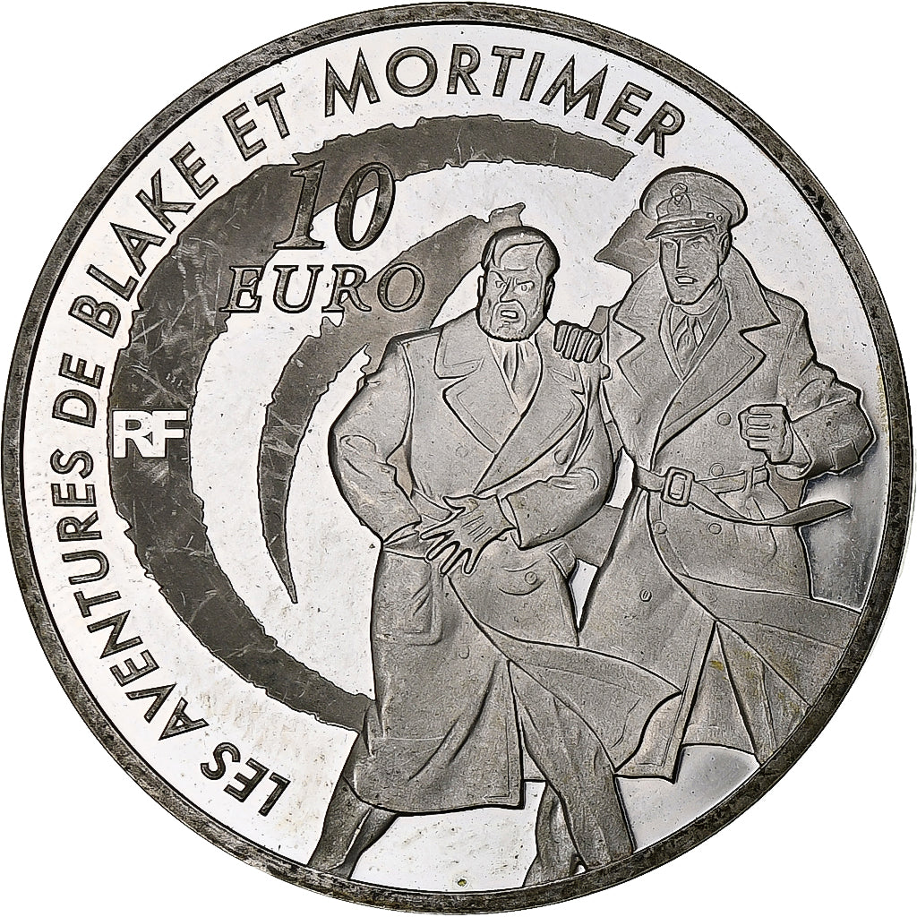 France, 10 Euro, Blake et Mortimer, 2010, Monnaie de Paris, BE, MS(60-62)