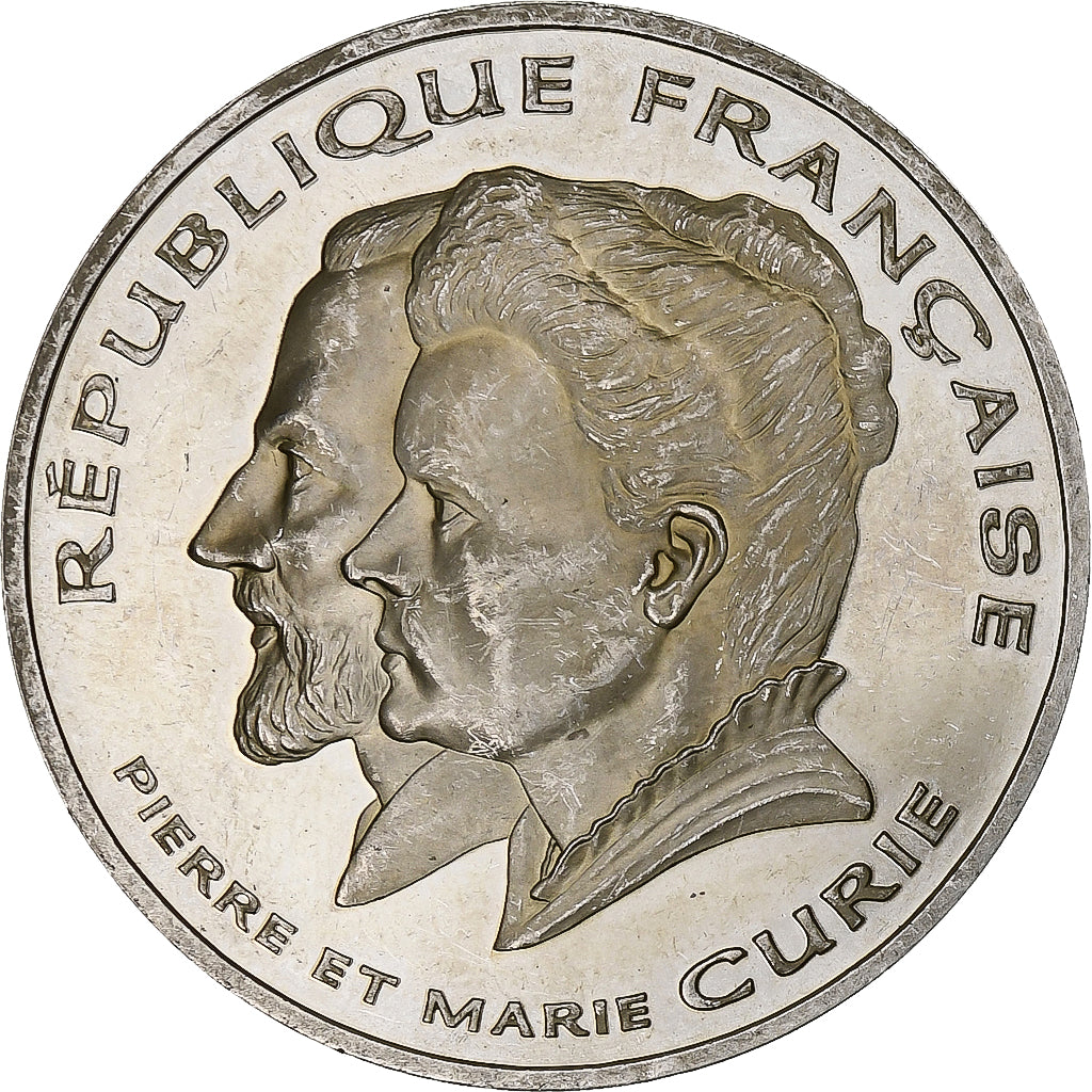 France, 100 Francs, Pierre et Marie Curie, 1997, Monnaie de Paris, BE, Silver