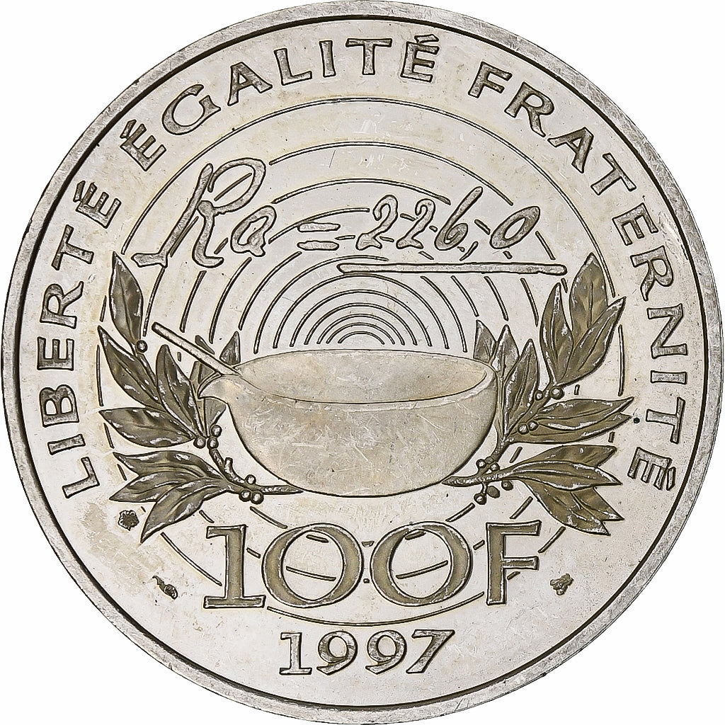 France, 100 Francs, Pierre et Marie Curie, 1997, Monnaie de Paris, BE, Silver