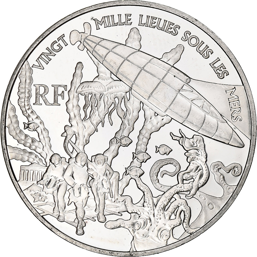 France, 1 1/2 Euro, Jules Verne, 2005, Monnaie de Paris, BE, SUP+, Argent