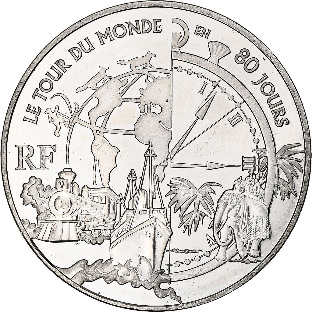 France, 1 1/2 Euro, Jules Verne, 2005, Monnaie de Paris, BE, SUP+, Argent