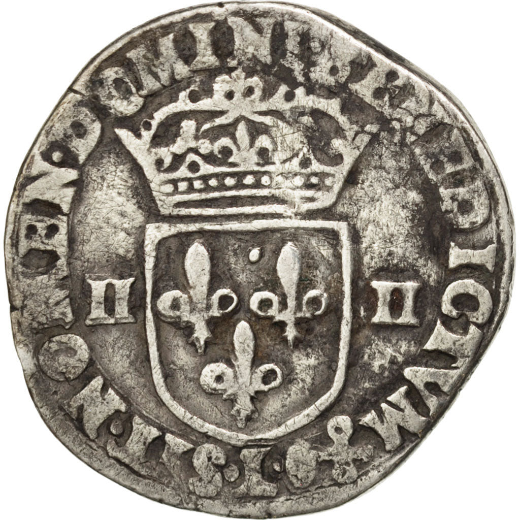 FRANCE, 1/4 Ecu, 1608, Bayonne, VF(30-35), Silver, Sombart #4686, 9.13