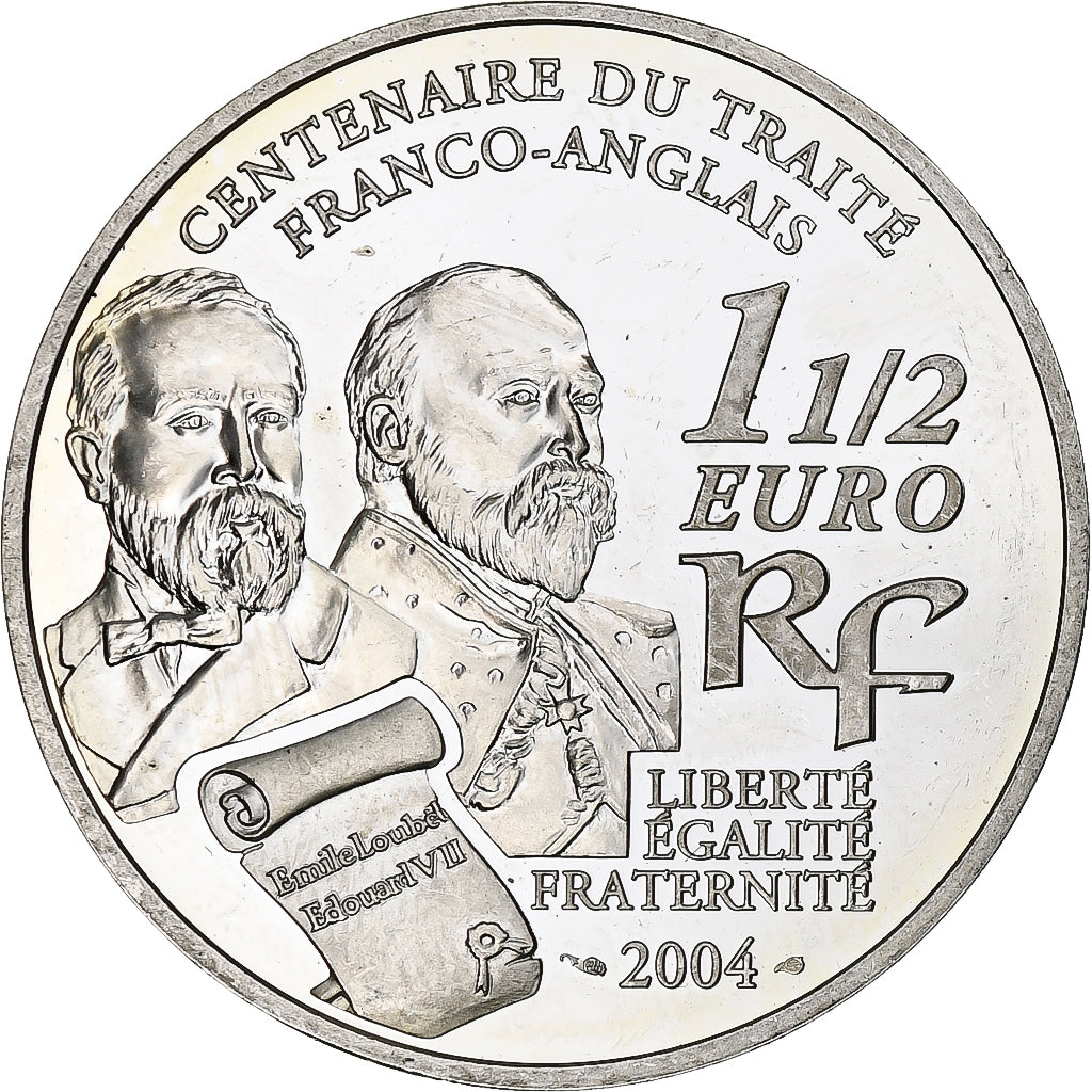 Frankreich, 1 1/2 Euro, Entente cordiale, 2004, Monnaie de Paris, BE, VZ+