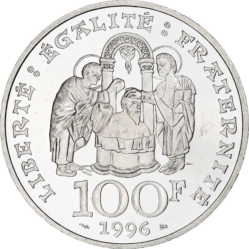 France, 100 Francs, Clovis, 1996, Monnaie de Paris, BE, Silver, MS(60-62)