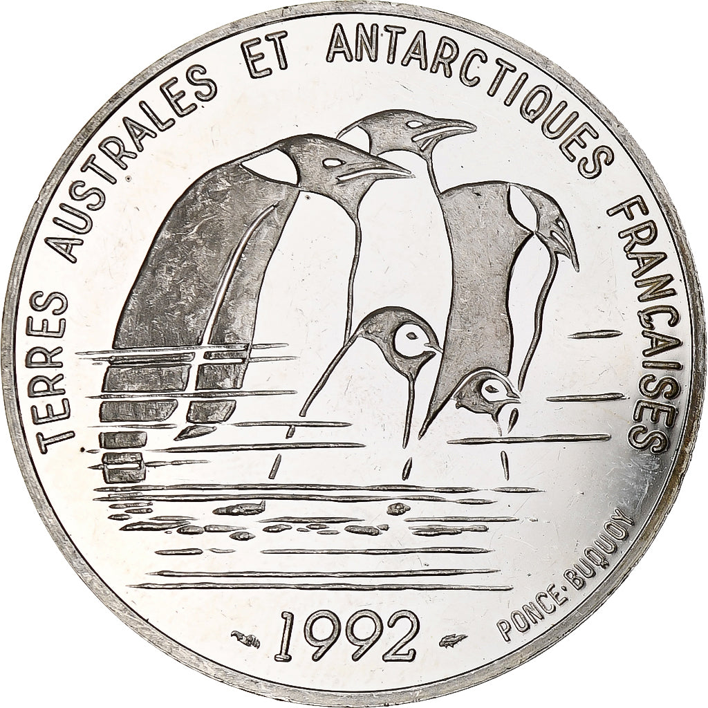 France, 100 Francs, Jules Dumont d'Urville, 1992, Monnaie de Paris, BE, Silver