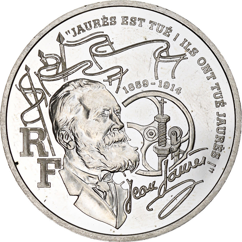 Frankrijk, 100 Francs, Jean Jaurès, 1999, Monnaie de Paris, BE, Zilver, PR+